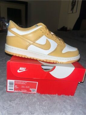Nike Kids Wheat and White Dunk Low Sneaker